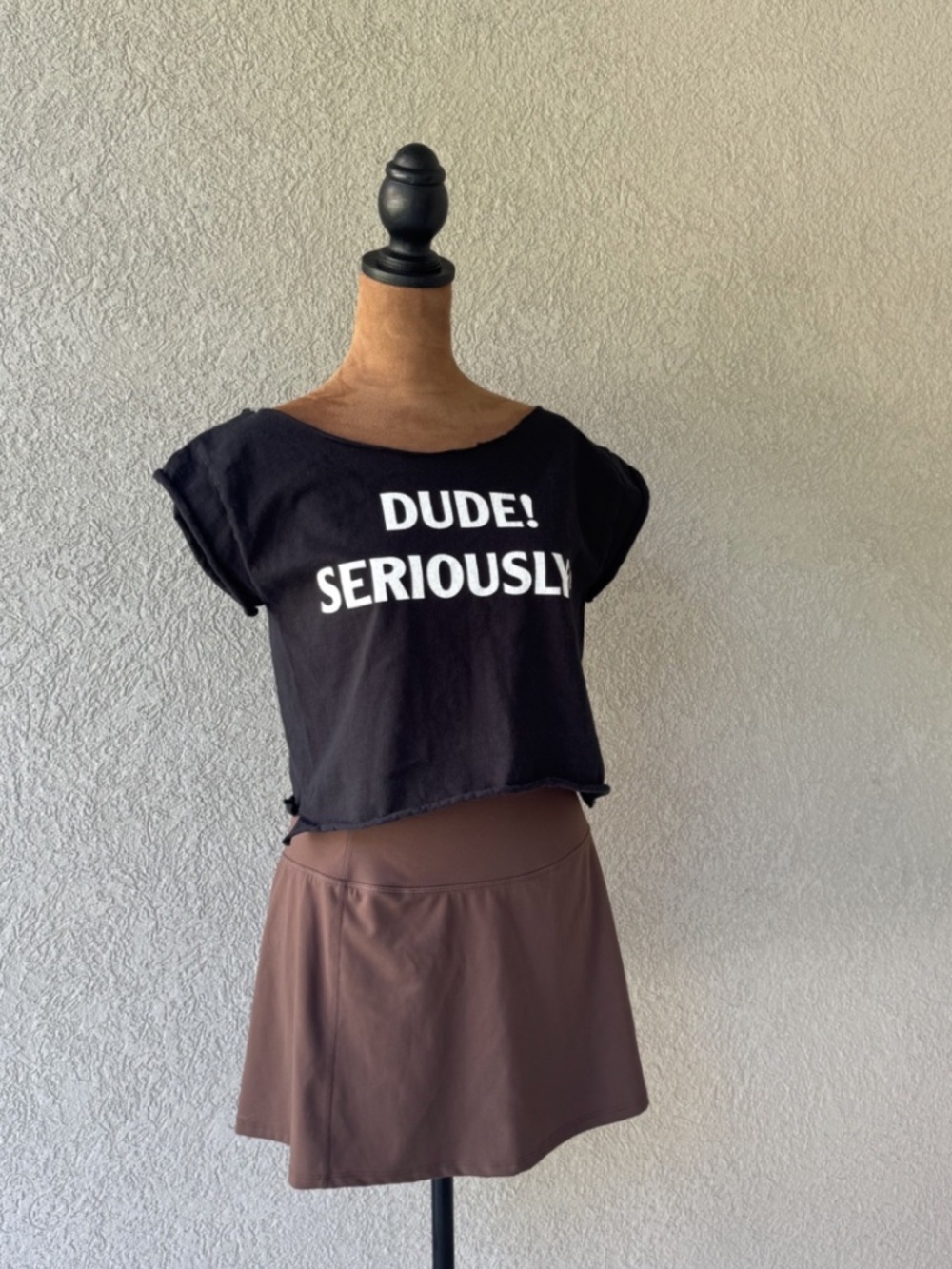 Y2K “DUDE! SERIOUSLY” Cropped Graphic Tee | Edgy Indie Baby Tee | Grunge Punk